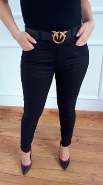 Spodnie CZARNE Jeansy PUSH UP Plus Size duże 38 / M