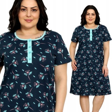KOSZULA NOCNA 4 guziki LINIA PLUS SIZE nadwymiar DUŻA ROZMIARÓWKA duże 4XL
