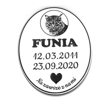 Могильная доска для собаки и кошки, ГРАВИРОВКА ФОТО