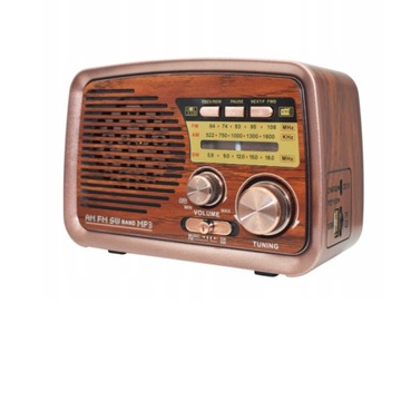 ПОРТАТИВНОЕ РЕТРО-КУХОННОЕ РАДИО FM, USB, БАТАРЕЯ