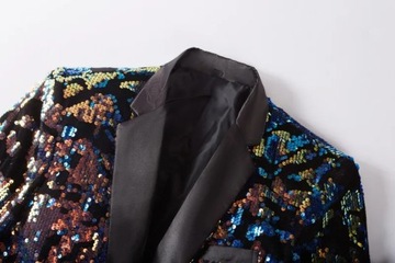 Men Shawl Lapel Blazer Designs Plus Sequins Suit J