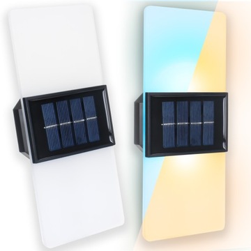 Lampka Solarna Elewacyjna LED IP65 Kinkiet Solarny Ogrodowy Matowe Szkło