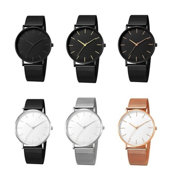 Мужские простые роскошные часы с черным ремешком и черным индикатором