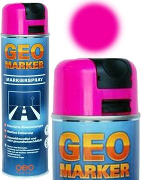 Spray farba geodezyjna fluorescencyjna drogowa różowa GEO MARKER 500 ml