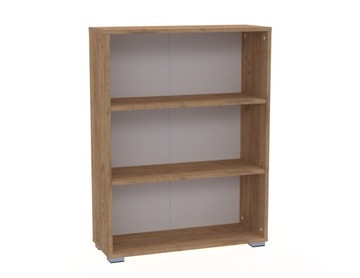 ПОЛКА для книг, скоросшиватели, открытая, низкая, крафт золотой дуб, 80x106 Luis