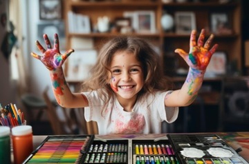 БОЛЬШОЙ ХУДОЖЕСТВЕННЫЙ НАБОР ДЛЯ ДЕТЕЙ ШКОЛЬНЫЙ ЧЕМОДАН ДЛЯ РАСКРАСКИ СИНИЙ