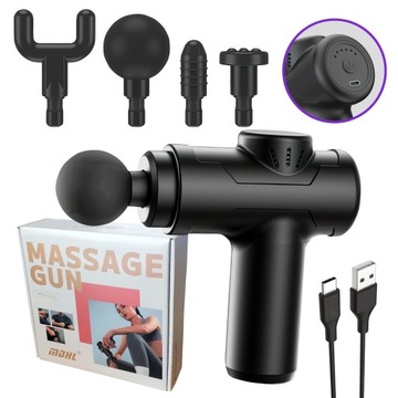 PISTOLET DO MASAŻU WELLMI MG01MINI BLACK CZARNY FASCIA MASAŻER DO PLECÓW