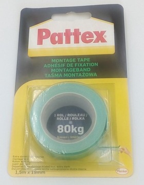 Лента монтажная двусторонняя PATTEX 80 кг 1,5мх19мм