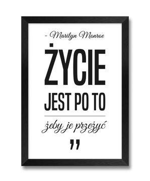 Obraz rama na ścianę z cytatem MARILYN MONROE A4