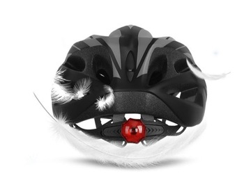 Велосипедный шлем мужской и женский со светодиодом, черный, M 54-62см