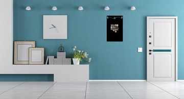 Tablica NA MAGNESY Z PODRÓŻY METALOWA Czarna LOFT Przykręcana Samolot