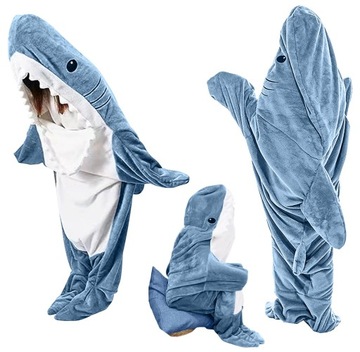 НОВЫЙ СПАЛЬНЫЙ МЕШОК-ОДЕЯЛО SHARK ДЛЯ ВЗРОСЛЫХ 140*190 СМ, XL, Высота 160-170 СМ