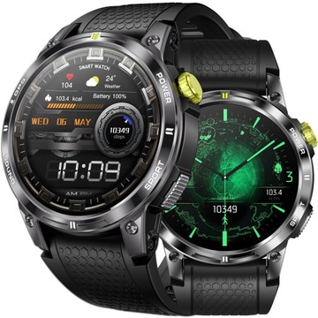 SMARTWATCH MĘSKI ZEGAREK GPS AMOLED 400mAh POLSKIE MENU Rozmowy Wodoodporny