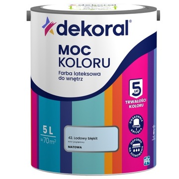 Dekoral MOC KOLORU Farba lateksowa do wnętrz lodowy błękit 5l