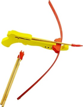 Drewniana kusza 54 cm - kolorowa - ŻÓŁTA