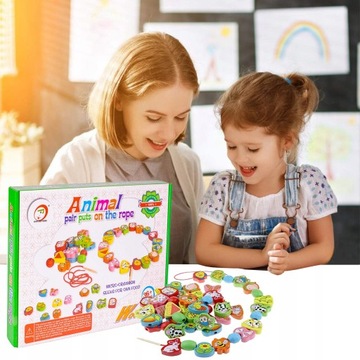 БОЛЬШОЙ ТВОРЧЕСКИЙ НАБОР БИСЕРА ДЕРЕВЯННЫЕ БЛОКИ для нанизывания на нитку