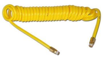 WĄŻ PRZEWÓD SPIRALNY PNEUMATYCZNY 1/4'' 6m ŻÓŁTY