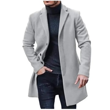 Męska zimowy płaszcz Moda męska długi z M-3XL
