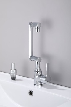 Хромированный смеситель для умывальника MOLLO с поворотным изливом