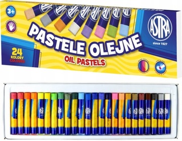 ASTRA PASTELE olejowe DLA DZIECI mokre ZESTAW artystyczny 24 KOLORY piękne
