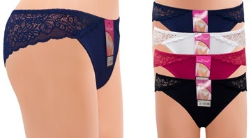 4pak majtki komfortowe bawełniane z koronką L/XL