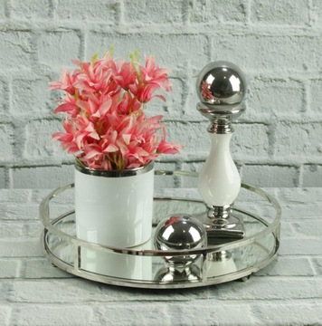 Большой серебряный керамический подсвечник H31.5