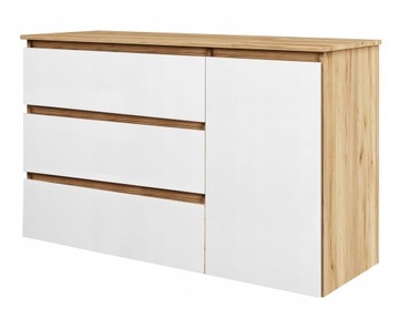 KOMODA Z SZUFLADAMI 120CM ZŁOTY BIAŁY DO POKOJU
