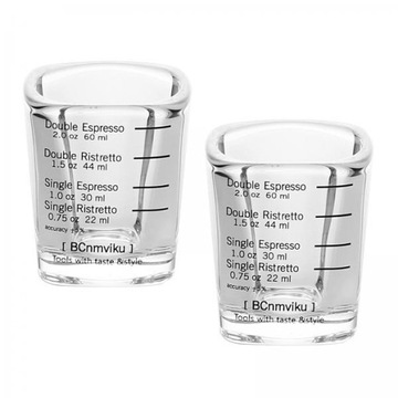 2X Heavy Duty Square Espresso Shot Glass Miarka do