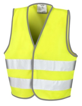 DZIECIĘCA KAMIZELKA OSTRZEGAWCZA ODBLASKOWA ŻÓŁTA SELEDYNOWA 141-158 cm