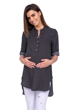 Платье для беременных асимметричное женское, в горошек R-46