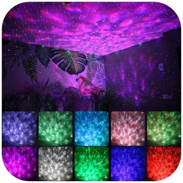 PROJEKTOR GWIAZD NIEBA LAMPKA NOCNA LED USB C RZUTNIK DLA DZIECI RGB +PILOT