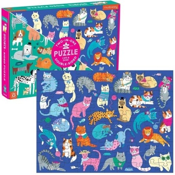 PUZZLE DWUSTRONNE Koty i Psy 100 el. MUDPUPPY 6+