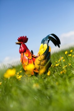 Кукарекающий петух, металл СКУЛЬПТУРЫ ФИГУРА УКРАШЕНИЕ