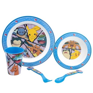 POKEMON ZESTAW NACZYŃ OBIADOWY DZIECIĘCY 5 szt.