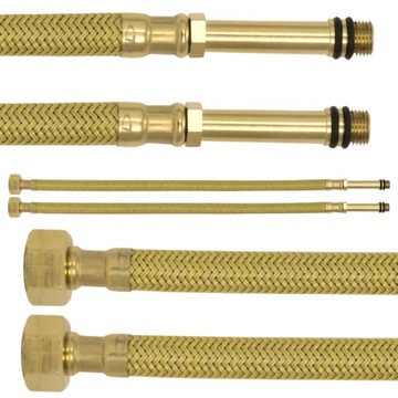 Wąż wężyk ZŁOTY do baterii w oplocie M10 3/8 60cm