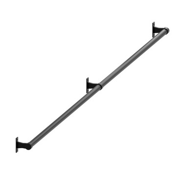 PORĘCZ SCHODOWA BALUSTRADA NA SCHODY UCHWYT CZARNY MAT fi 25mm 200 cm PORTO