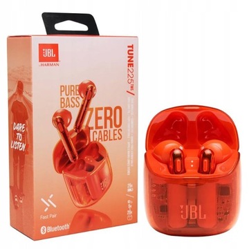SŁUCHAWKI JBL TUNE 225 TWS BT POMARAŃCZOWE 100% ORYGINAŁ