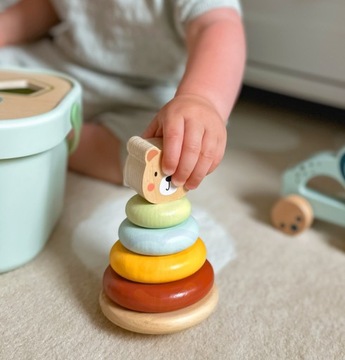 СОРТЕР WOOPIE GREEN BLOCK 3В1 СЕНСОРНЫЙ ДЛЯ ДЕТЕЙ ДЕРЕВЯННЫЕ ФОРМЫ 12М+