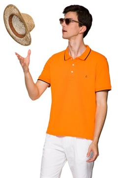 Koszulka Polo Męska Pomarańcz Lancerto Dominic XL