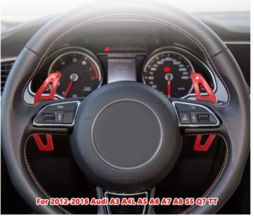 Pavarų perjungimo mentelės Audi A3 A4 A5 A6 A7 Q3 Q5 S3 TT 2008-2014, raudonos – nuotrauka 10