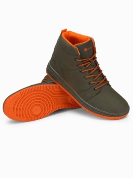 Buty męskie ocieplane sneakersy za kostkę zielone V4 OM-FOSH-0123 42