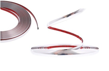 Listwa samoprzylepna dekoracyjna ozdobna CHROMOWANA 12 mm 8 metrów CHROM