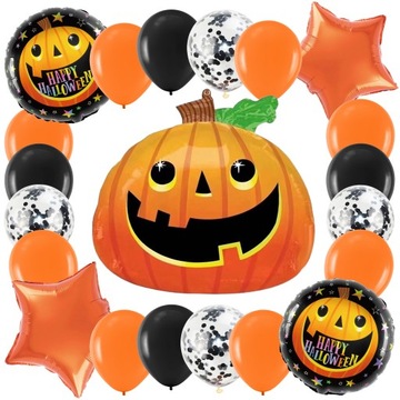 ZESTAW BALONÓW DYNIA DEKORACJE HALLOWEEN GIRLANDA BALONOWA OZDOBY HALLOWEEN