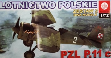 2 МОДЕЛИ P-11c и RWD-6 КОМПЛЕКТ: КРАСКА, КЛЕЙ, ЛАК, МОЙКА + ЩЕТКИ