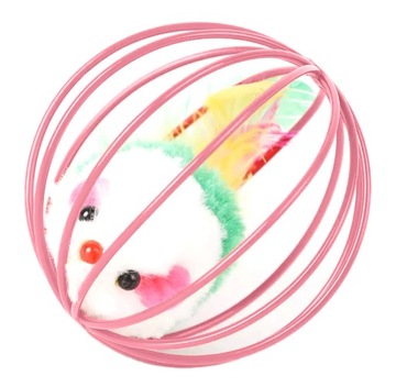 ИГРУШКА ДЛЯ КОТА МЫШЕЧНЫЙ ШАРИК С ПЕРЬЕВОЙ ПОГРЕМКОЙ