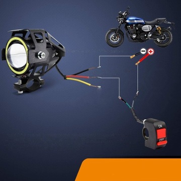 2x ГАЛОГЕННЫЕ ФАРЫ ДЛЯ МОТОЦИКЛОВ КОЛЬЦЕВЫЕ СВЕТОДИОДНЫЕ ФАРЫ