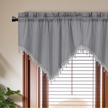 Подзор треугольный на окно Карман для столба для фермерского дома, маленький, короткий, серый