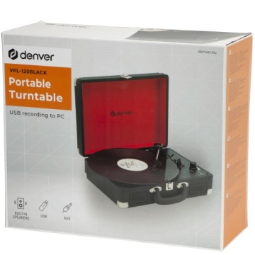 TURN-ПЛЕЕР С РЕТРО MP3 USB ВИНИЛОВЫМИ ДИНАМИКАМИ 2 Вт, ЧЕРНЫМИ