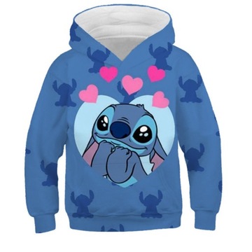 bluza z kapturem Stitch Bluza z wzorem 3D