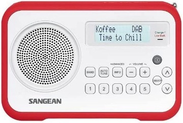 Sangean DPR 67 DAB+ UKW radio przenośne, radio cyfrowe białe/czerwone